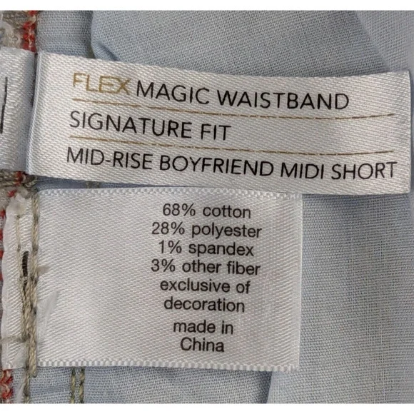 Lane Bryant sz 20 Mid Rise Boyfriend Midi Short cuffs denim rainbows 1141 - Picture 4 of 4